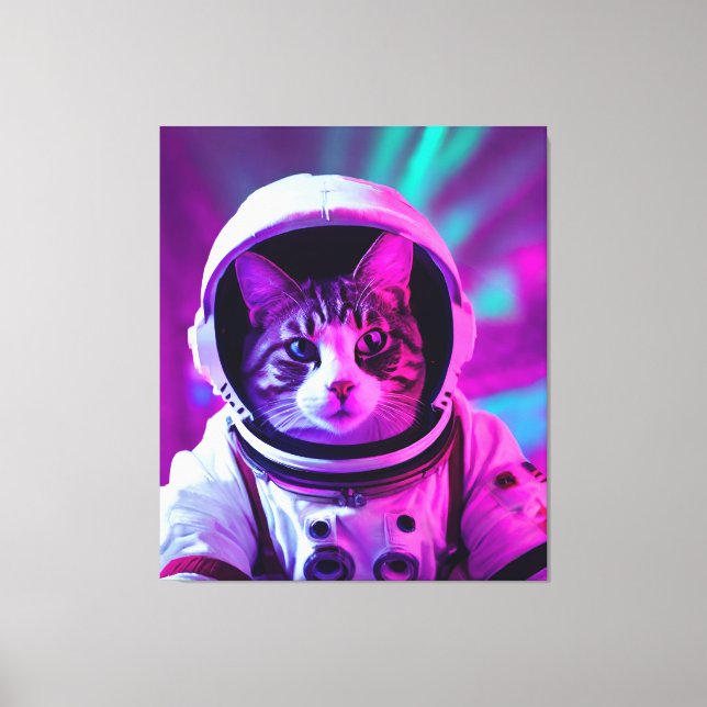 astronaut cat canvas print (Front)