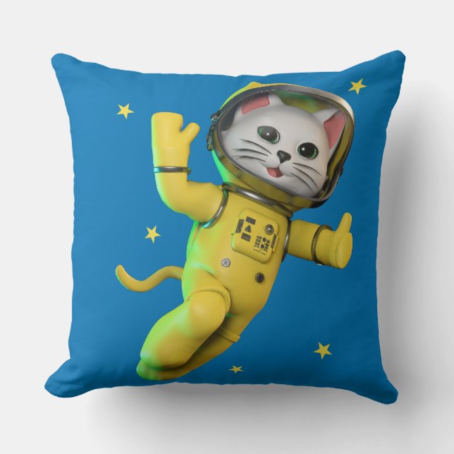 Astronaut Cat  Cartoon Cushion (Front)