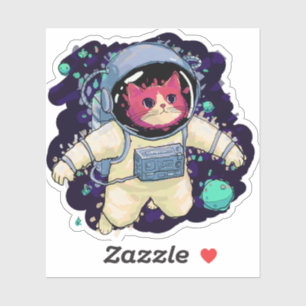 Astronaut Cat colourful
