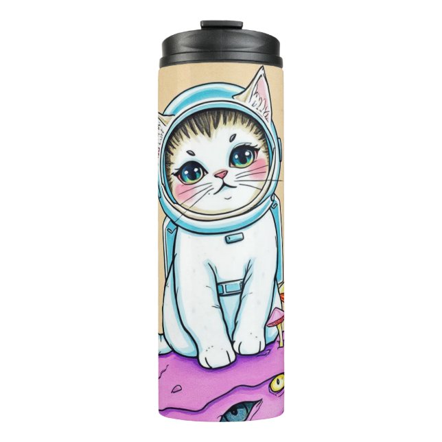 Astronaut Cat & Cosmic Disco Tumbler (Front)