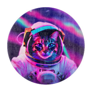 astronaut cat cutting board
