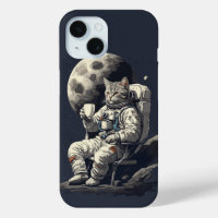 Astronaut Cat Having Cup of Coffee