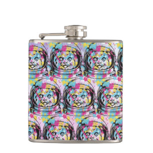 Astronaut Cat Hip Flask