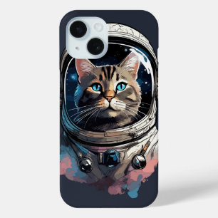 Astronaut Cat In Space Watercolor Art iPhone 15 Case