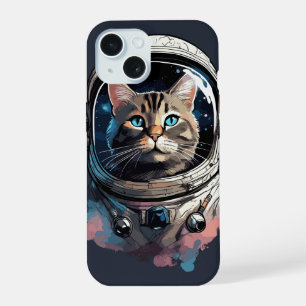 Astronaut Cat In Space Watercolor Art iPhone 15 Case