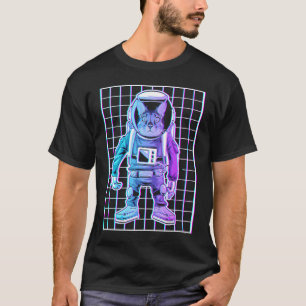 Astronaut Cat Indie Grunge Aesthetic Glitch T-Shirt
