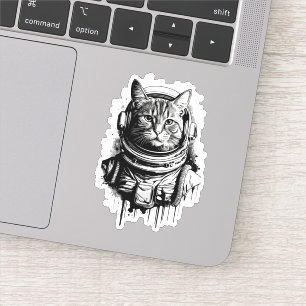 Astronaut Cat Ink Art