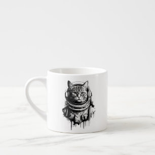Astronaut Cat Ink Art Espresso Cup