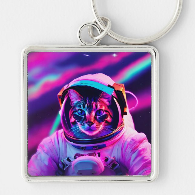 astronaut cat key ring (Front)