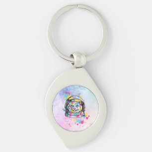 Astronaut Cat Key Ring