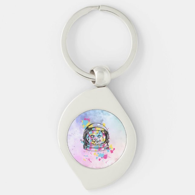 Astronaut Cat Key Ring (Front)