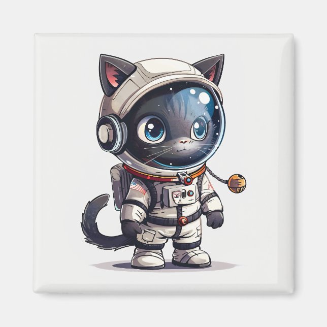 Astronaut Cat Magnet (Front)