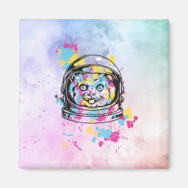 Astronaut Cat Magnet (Front)