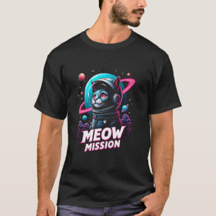 Astronaut Cat Meow Mission Space Kitten Graphic S T-Shirt