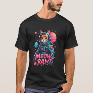 Astronaut Cat Meow Raws Space Cat Graphic for Kids T-Shirt