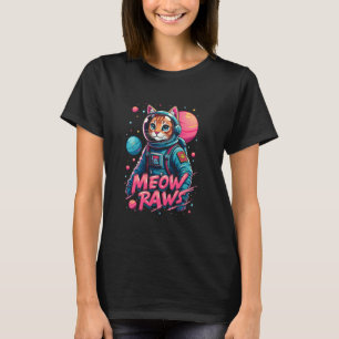 Astronaut Cat Meow Raws Space Cat Graphic for Kids T-Shirt