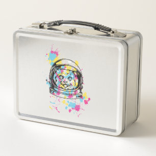 Astronaut Cat Metal Lunch Box