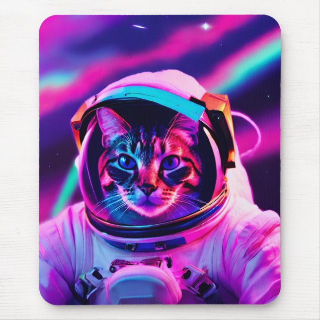 astronaut cat mouse mat (Front)
