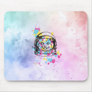Astronaut Cat Mouse Mat