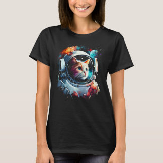Astronaut Cat or Funny Space Cat on Galaxy Cat Lov T-Shirt