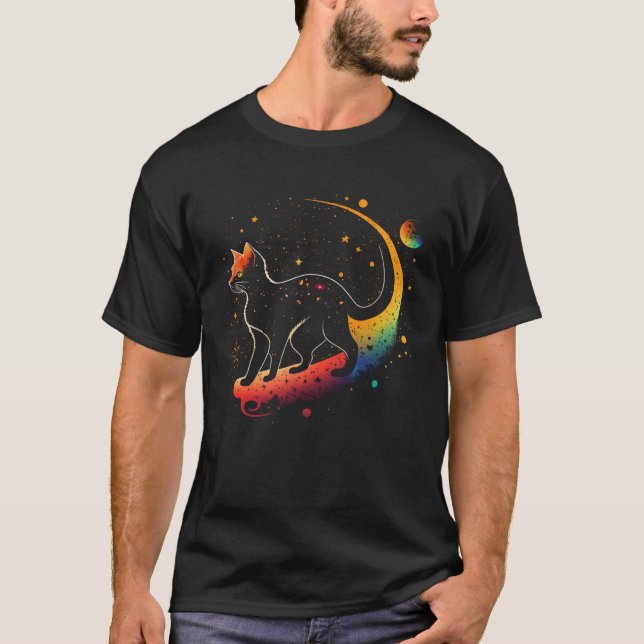 Astronaut Cat or  Galaxy Cat on Space Cat T-Shirt (Front)