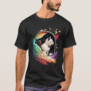 Astronaut Cat or Space Cat on Galaxy Cat 4 T-Shirt