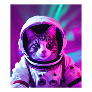 astronaut cat photo print