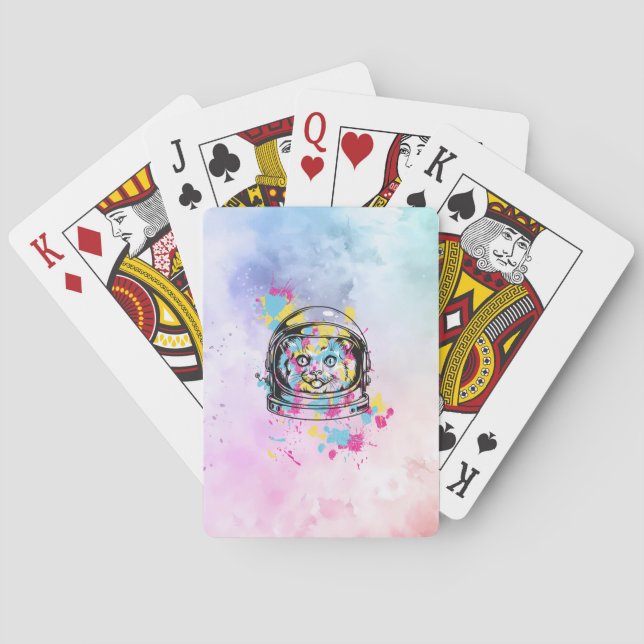 Astronaut Cat Playing Cards (Back)