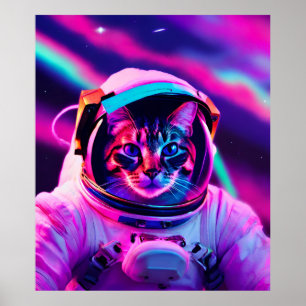 astronaut cat poster