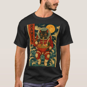 Astronaut Cat Ramen Japanese Graphic Tees Men Wome