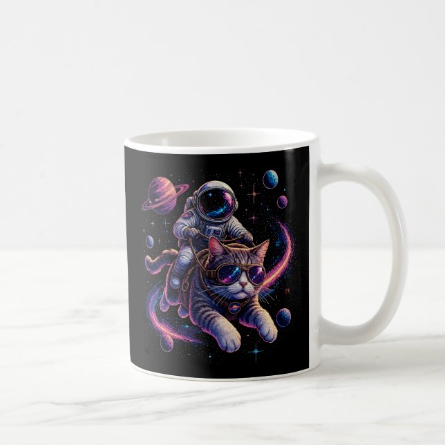 Astronaut cat riding through space coffee mug (Right)