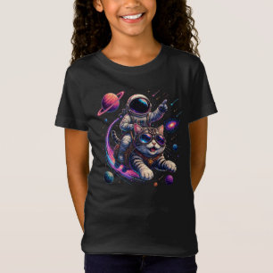 Astronaut cat riding through space T-Shirt