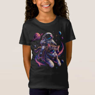 Astronaut cat riding through space T-Shirt