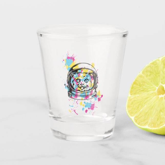 Astronaut Cat Shot Glass (Front)