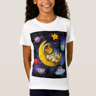 Astronaut Cat Sleeping on the Moon T-Shirt