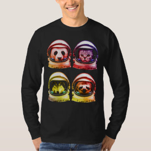 Astronaut Cat Sloth Panda Wolf Space For Men Women T-Shirt