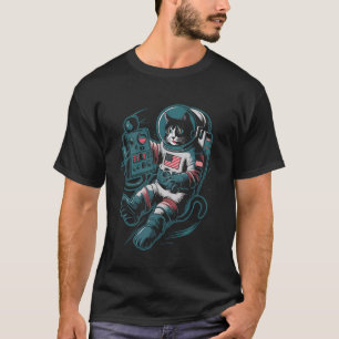 Astronaut Cat Space Explorer Galaxy Cat Retro Desi T-Shirt