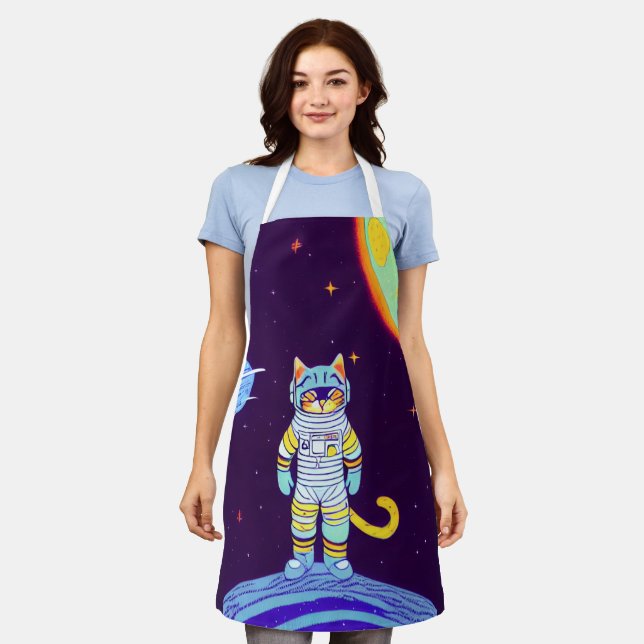 ASTRONAUT CAT SPACE KITCHEN APRON  (Worn)