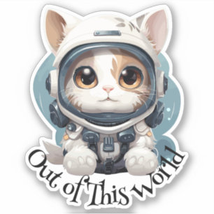 Astronaut Cat Sticker - "Out of This World"