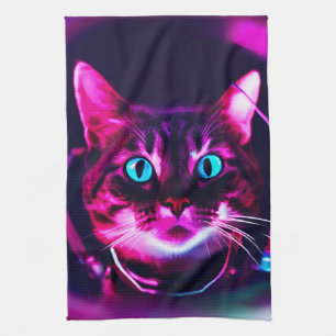 astronaut cat tea towel
