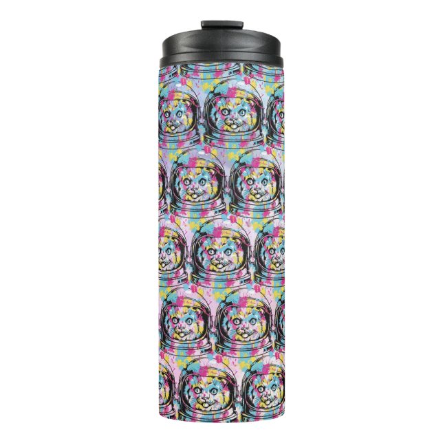 Astronaut Cat Thermal Tumbler (Front)