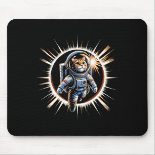 Astronaut Cat Total Solar Eclipse Illustration Mouse Mat