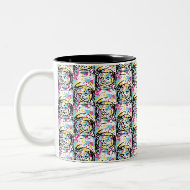 Astronaut Cat Two-Tone Coffee Mug (Left)