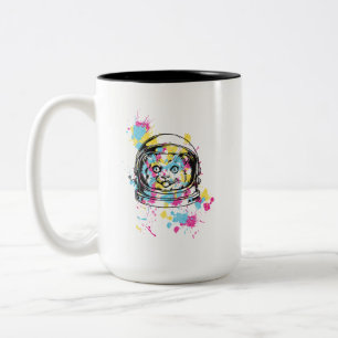 Astronaut Cat Two-Tone Coffee Mug