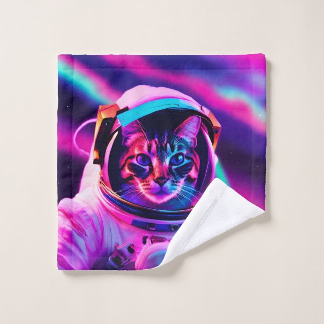 astronaut cat wash cloth (Wash Cloth)