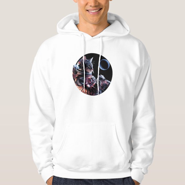 Astronaut Cat with Planet  Hoodie (Front)