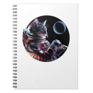 Astronaut Cat with Planet  Notebook