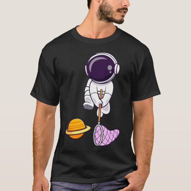 Astronaut Catching A Planet With A Fishing Net Car T-Shirt (Front)