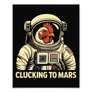 Astronaut Chicken Space Voyage Photo Print
