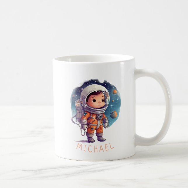Astronaut Children in Outer Space Planets name Coffee Mug (Right)